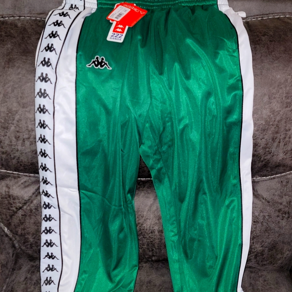 Kappa Mens 222 Banda Deky (Men Size XXL) green Tracksuit Pants Joggers